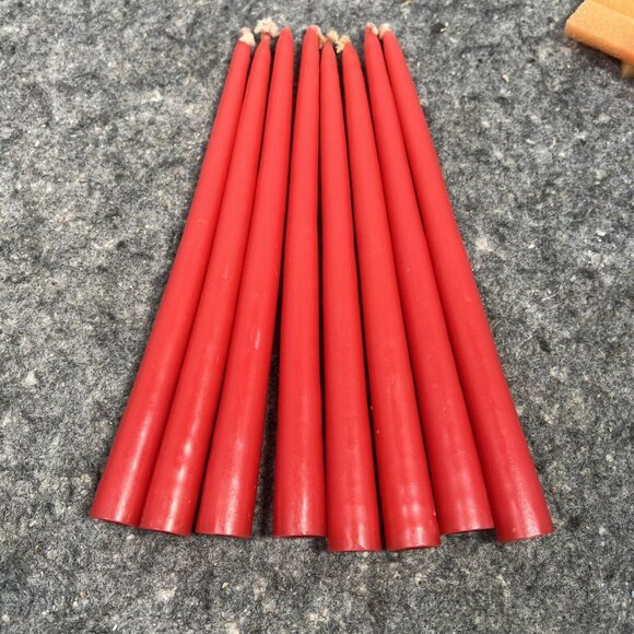 Vintage Dansk Designs France Red 8" Taper Candles Set Of 8 Style 1818 - Picture 5 of 10